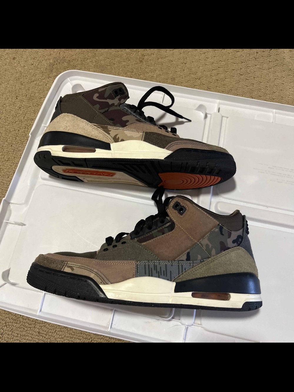 Nike Air Jordan 3 Retro Patchwork 2021 Size 9 Green Brown